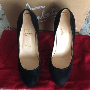 Christian Louboutin Black Suede Heels